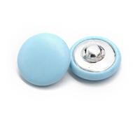 Button 10Pcs 11/15/20/25/30mm Leather Covered Buttons with Shank for Clothes Coat Windbreaker Sofa Soft Button Colorful DIY Decorations(Light Blue,25mm 10pcs)