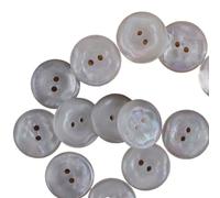 Button 10pcs Set Vibrant Floral Resin Buttons, 11.5/15/20mm 2-Hole Pearlescent Round for Shirt Sweater Dress Decor (Green/Pink)(White,11.5mm-0.45in-10pcs)