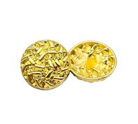 Button 18/20/23/25mm Gold Silver Black Round Metal Button for Clothing Handmade Sewing Coat Buttons DIY Accessories(Yellow Gold,18mm)