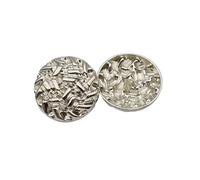 Button 18/20/23/25mm Gold Silver Black Round Metal Button for Clothing Handmade Sewing Coat Buttons DIY Accessories(Silver,23mm)