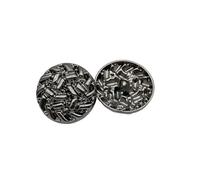 Button 18/20/23/25mm Gold Silver Black Round Metal Button for Clothing Handmade Sewing Coat Buttons DIY Accessories(Black,25mm)