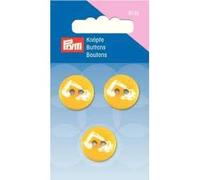 Button 2 Hole Digger, 18 mm, gelb, 3 Stück