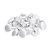 Button 20 Set Smooth Satin Covered Metal Shank Buttons for Tuxedo Suits Gowns Blouses Coats Upholstery 10mm Wedding Dress(White)