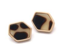 Button 30mm Leopard Hexagonal Metal Women Coat Buttons for Clothing Vintage Handmade Decorative DIY Crafts Accessories(Leopard,30mm 6pcs)