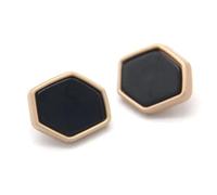 Button 30mm Leopard Hexagonal Metal Women Coat Buttons for Clothing Vintage Handmade Decorative DIY Crafts Accessories(Black,30mm 6pcs)