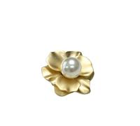 Button 4PCS Pearl Flower Metal Button for Fur Coat 18/23/28MM Luxcy Decorative Buckle(28MM)