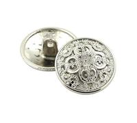 Button 5 Pcs Hollow Metal Button Black Silver Gold Buttons Round Decorative for Clothes Sewing Accessories DIY Crafts 14-27mm(Silver,25mm)