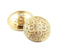 Button 5 Pcs Hollow Metal Button Black Silver Gold Buttons Round Decorative for Clothes Sewing Accessories DIY Crafts 14-27mm(Gold1,22mm)