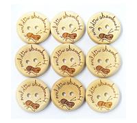 Button 50/100Pcs Wooden Buttons Clothing Decoration Wedding Decor Handmade Letter Love DIY Crafts Scrapbooking for Sewing Accessories(50pcs E,15 mm)