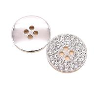 Button 6 Pcs Round Metal Diamond Buttons Coat Four Eyes Clothing Accessories(NB-2-145-3,23.0 MM)