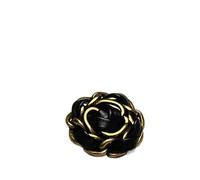 Button 6 pcs Sewing Button Metal and Leather for Skirt Clothing Coat Accessory Handmade DIY Decoration White Black(Black,18mm)