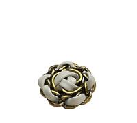 Button 6 pcs Sewing Button Metal and Leather for Skirt Clothing Coat Accessory Handmade DIY Decoration White Black(White,20mm)