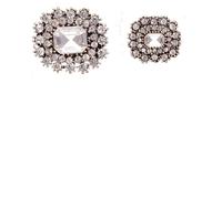 Button 6pcs Buttons Rhinestone Decorative Hollow Out for Women Shirts Sweater Coat Jacket Sewing Accessories(White)