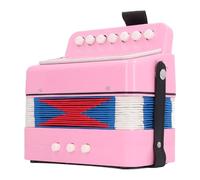 Button Accordion for Beginners 7 Keys Control 2 Bass Kids Educational Musical Instrument Stage Performance Practice (Pink)
