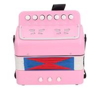 Button Accordion, Kids ABS Button Accordion 7 Key 2 Bass Control Educational Musical Instrument for Kids Children Beginners (Pink)
