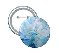 Button Badge 6 cm Metal Craft Round Button Pins blue and white Buttons Badge Mini Motivational Broochs Pins Badges for Clothing Hat Decoration Costume Backpacks Accessory