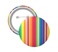 Button Badge 6 cm Metal Craft Round Button Pins Gay Pride Rainbow Pattern Buttons Badge Mini Motivational Broochs Pins Badges for Clothing Hat Decoration Costume Backpacks Accessory
