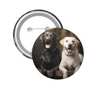 Button Badge 6 cm Metal Craft Round Button Pins Labrador Buttons Badge Mini Motivational Broochs Pins Badges for Clothing Hat Decoration Costume Backpacks Accessory
