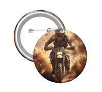 Button Badge 6 cm Metal Craft Round Button Pins Motocross Buttons Badge Mini Motivational Broochs Pins Badges for Clothing Hat Decoration Costume Backpacks Accessory