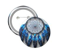 Button Badge 6 cm Metal Craft Round Button Pins Native American Dream Catcher Buttons Badge Mini Motivational Broochs Pins Badges for Clothing Hat Decoration Costume Backpacks Accessory