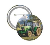Button Badge 6 cm Metal Craft Round Button Pins Tractor Theme Buttons Badge Mini Motivational Broochs Pins Badges for Clothing Hat Decoration Costume Backpacks Accessory