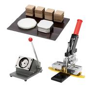 Button Badge Making Supplies, 100 Set Square Fridge Magnet Buttons for DIY Projects, Crafts, Gifts, and Team Badges