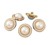 Button Buttons for Clothes 20mm Decorative for Clothing Shirt Jacket Rhinestone Button Decoration(White Gold,25mm-10pcs)