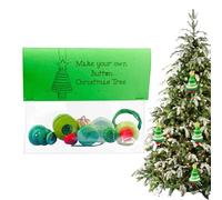 Button Christmas Decorations - Complete DIY Kit for Making Pendants | Set of Creation of Santa Claus, Angel, Snowman | for Decorating Tree, Home, Car or