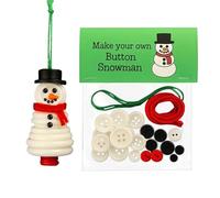 Button Christmas Decorations - Complete DIY Kit for Making Pendants | Set of Creation of Santa Claus, Angel, Snowman | for Decorating Tree, Home, Car or
