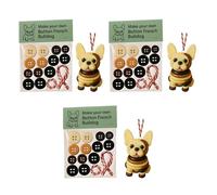 Button Christmas French Bulldog Kit, 3 Pack DIY Christmas Handmade Button Decorations, C-Hristmas Tree Dog Figurine Hanging Decorations for Women Men Boy Girl Family Holiday Decorating Walls