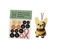 Button Christmas French Bulldog Kit, DIY Christmas Handmade Button Decorations, C-Hristmas Tree Dog Figurine Hanging Decorations for Women Men Boy Girl Family Holiday Decorating Walls Personalizing