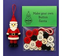Button Christmas Ornament Kit, Hangable Button Art Christmas Tree Decoration Santa Claus Buttons Craft Pendant Snowman Angel Buttons Pendant Making Set For Family Activity