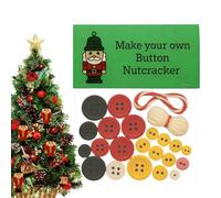 Button Christmas Ornament Kits,Charm Pendant Nutcracker | Christmas Ornament Kits - for Holiday Family Tree Door Children 3+ Adults Friends
