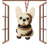 Button Christmas Ornament Kits - Decorative Dog Figurine, Festive Craft Set | Charming Dog-themed Button Ornament Kit With Detailed Design, Perfect Men Boy Girl Student Family Tree Car Rearview Mirror