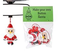 Button Christmas Ornament Kits - Handmade Santa Claus Craft Set, Make Your Own Button Tree Decorations | Creative Holiday Ornaments for Family, Party Favors, Adults, Beginners, Handicraft Lovers