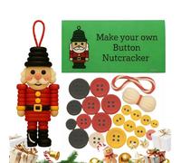 Button Christmas Tree Ornament Kit - DIY Button Snowman Ornament Kit | Charm Pendant Nutcracker Craft | for Making Tree Children 3+ Holiday Adults Family Friends Door