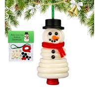 Button Christmas Tree Ornament Kit, DIY Christmas Button Ornament Making Set, Buttons Snowman Handmade Kit with C-hristmas Snowman/Santa/Angel, Gif-t for Xm-as Tree Hanging Decorations for Courtyard