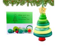 Button Christmas Tree Ornament Kit, DIY Christmas Button Ornament Making Set, Buttons Snowman Handmade Kit with C-hristmas Snowman/Santa/Angel, Gif-t for Xm-as Tree Hanging Decorations for Courtyard