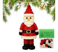 Button Christmas Tree Ornament Kit, DIY Christmas Button Ornament Making Set, Buttons Snowman Handmade Kit with C-hristmas Snowman/Santa/Angel, Gif-t for Xm-as Tree Hanging Decorations for Courtyard