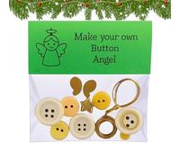 Button Christmas Tree Ornament Kit - Handmade, Button Snowman Ornament Kit, Creative | Christ-mas Buttons Pendant Making Set | Christmas Buton for Yarn, Felt Noses, Scarves, Hats