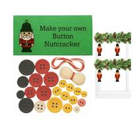 Button Christmas Tree Ornament Kits - Charm Pendant Nutcracker - Christmas Ornament Kits,for Holiday Family Tree Door Children 3+ Adults Friends