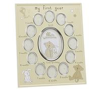 Button Corner Aluminium Photo Frame "My First Year" New Born Baby CG784