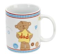 Button Corner Teddy Bear & Bunny Rabbit Gift Mug for Dad - "Dad"