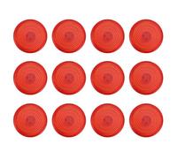 Button Cover Replacement 12pcs Transparent Frosted Anti Slip Mechanical Push Button Protector for Fighting Game Keyboards ABS Material 20.2mm Diameter (Red)