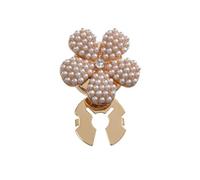 Button Covers 10 Pcs Rhinestone Pearl Flower Button Covers Alloy Golden Base Cover Handwoven DIY Accessories Shirt Box(Color D)