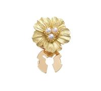 Button Covers 10 Pcs Rhinestone Pearl Flower Button Covers Alloy Golden Base Cover Handwoven DIY Accessories Shirt Box(Color F)