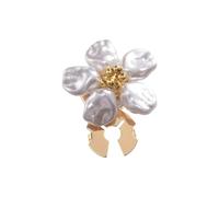 Button Covers 10 Pcs Rhinestone Pearl Flower Button Covers Alloy Golden Base Cover Handwoven DIY Accessories Shirt Box(Color A)