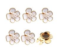 Button Covers, 6Pcs Zinc Alloy Detachable Camellia Flower Cufflinks for Business Suits Blouses Jeans Sewing DIY Craft Women Men
