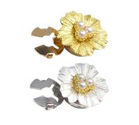 Button Covers - Elegant Cufflink Accessories Flower, Shirt Button Embellishments Gold, Dress Shirt Enhancement, Flower Shaped Pearl Accent with Decorative Touch, Women's Blouses, 0.98 Inches