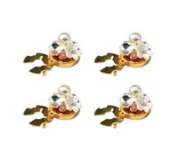 Button Covers for Women Blouses 4 Pieces Pearl Rhinestone Coat Decoration | Suit Decor Cufflinks for Girls Ladies Wives Sewers Tailors Artists Wedding Holiday Party Coats Skirts Suits